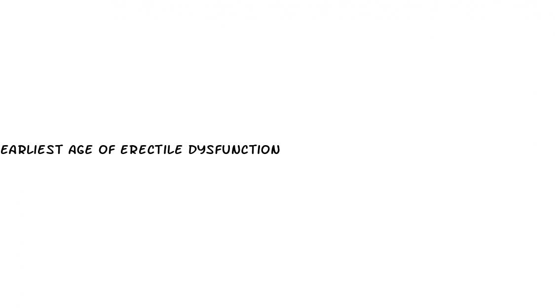 earliest age of erectile dysfunction