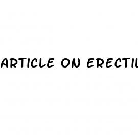 article on erectile dysfunction