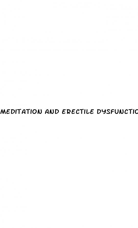 meditation and erectile dysfunction