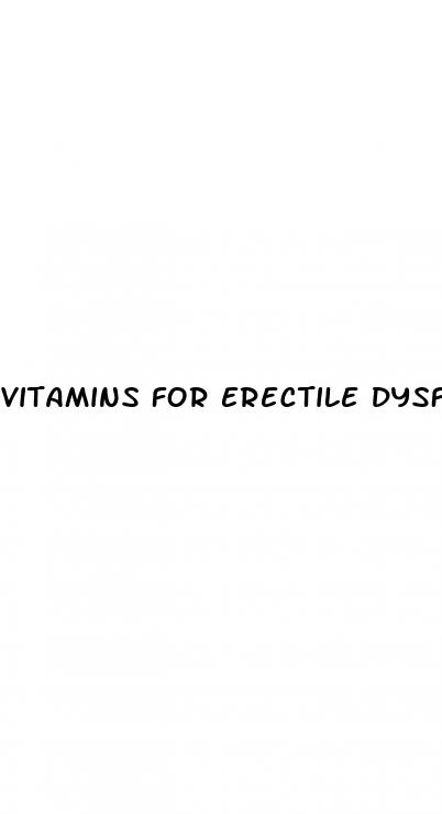 vitamins for erectile dysfunction