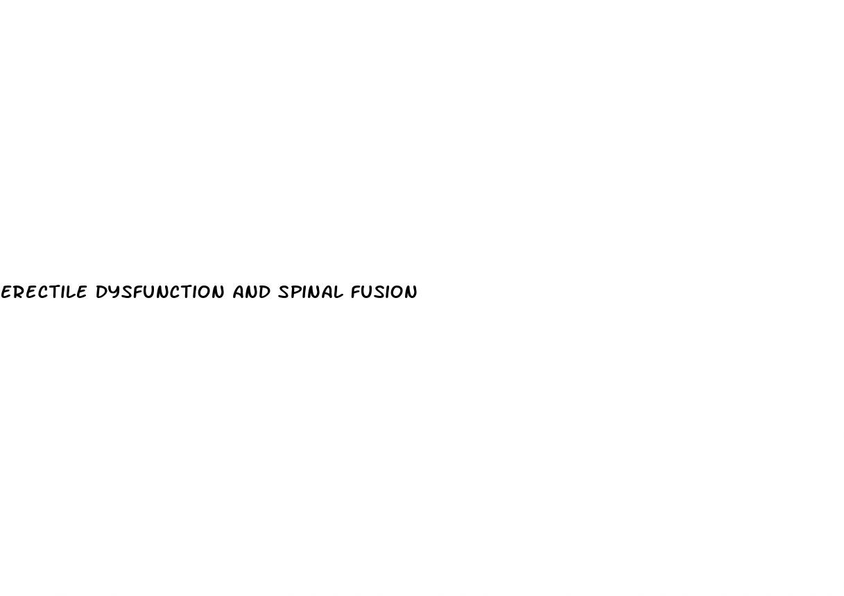 erectile dysfunction and spinal fusion