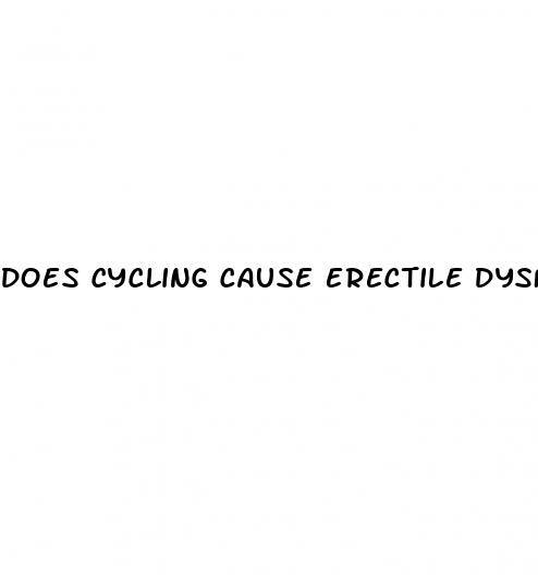 does cycling cause erectile dysfunction