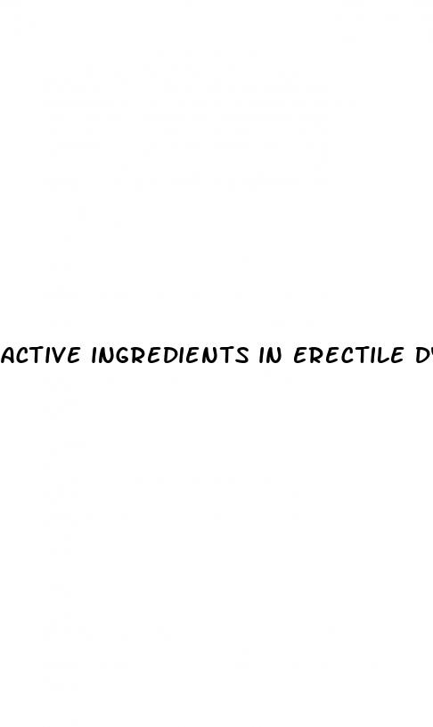 active ingredients in erectile dysfunction