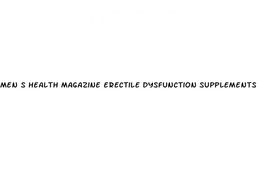 men s health magazine erectile dysfunction supplements