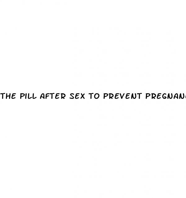 the pill after sex to prevent pregnancy